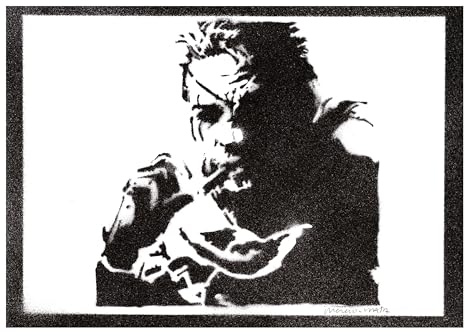 moreno-mata Echtes Handgemachtes Graffiti Metal Gear Solid Snake Gamer Aesthetic Poster & Kunstdrucke Bilder Solid Snake Plakat Handmade Deko Wandbilder Wanddeko Geschenke für Männer und Frauen