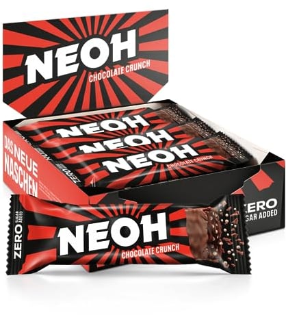 NEOH Zero Added Sugar Chocolate Crunch Bar | Keto-Friendly & Low Carb | 115 kcal & 1g Sugar | 6g Protein | The Healthy Alternative to Traditional Sweets | 12 x 28g
