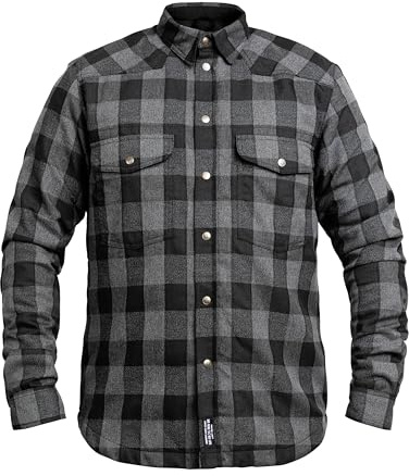John Doe Motoshirt XTM | Motorradjacke | XTM | Einsetzbare Protektoren | Atmungsaktiv | Motorrad Motoshirt, JDL5004-4XL, grau/schwarz, 4xl