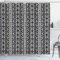 ABAKUHAUS Retro Duschvorhang, Boho Aztec Stil, Stoffliches Gewebe Badezimmerdekorationsset mit Haken, 175 x 220 cm, Grau schwarz