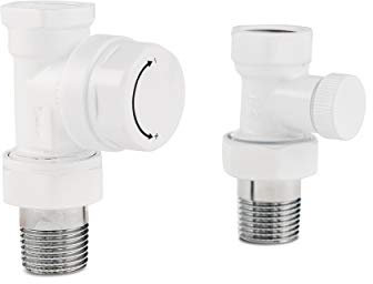 VILSTEIN Heizkörperanschluss, Bodenventil für Bad-Heizkörper, Bodenmontage, Weiß