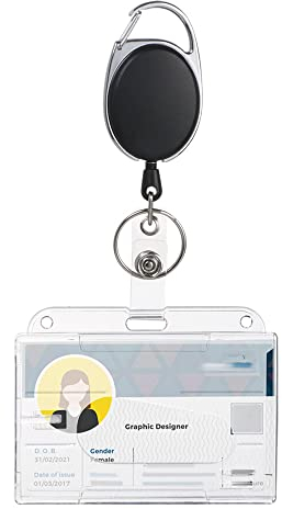 Schlüsselanhänger Set, Vicloon Schlüsselring Retractable Badge Reel mit Belt Clip mit ID Card Holder Abzeichen Buddy Kit für Schlüsselanhänger und ID Card (1 PCS)