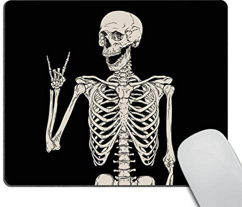 Wasach Skull Human Skeleton Mouse pad,Human Skeleton Posing Isolated Over Black Background Mouse pad 9.5 X 7.9 Inch (240mmX200mmX3mm)