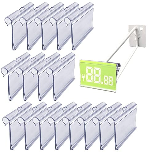 100 Pcs Clear Plastic Label Holders Sign Display Holder Price Tag Label Clip for Retail Price Ticket Tagging