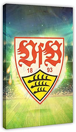 JINGXIU Fußball Team VfB Stuttgart Stil 8 Leinwand Poster Schlafzimmer Dekor Sport Landschaft Büro Zimmer Dekor Geschenk 30 x 45 cm Rahmen: 1