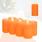 Candelo 8er Set Stumpenkerzen Weihnachten Ambiente Kerzen - Orange – 4,8cm x 12cm - Advent Kerze Weihnachtsdekoration - Weihnachtskerzen Adventskranz
