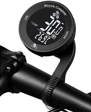 Lurowo Fahrradcomputer Kabellos, 24 Funktion IPX67 Wasserdicht Fahrrad Tachometer mit LCD Hintergrundbeleuchtung Display, Fahrrad Kilometerzähler mit Automatischem Aufwachen für Radfahren (B)