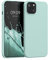 kwmobile Hülle kompatibel mit Apple iPhone 13 Hülle - gummierte TPU Silikon Handyhülle - Schutzhülle für kabelloses Laden - Case in Cool Mint