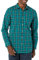 Amazon Essentials Men's Long-Sleeved Slim-Fit Stretch Poplin Shirt, Green Gold Checked, XS