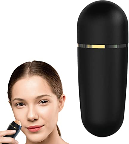 Liummrcy Vulkanöl absorbierender Roller, ölabsorbierender vulkanischer Gesichtsroller, Gesichtsölkontrollstift Gesichtspflegewerkzeug Wiederverwendbare Lösung zur Bekämpfung fettiger Haut (Schwarz)