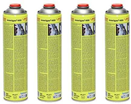 Rothenberger Industrial 4X Maxigas 400, 600ml, 7/16-EU | Hartlötgas | Gaskartusche | Gaslöten | Löten | Schweißen | Schweißgas