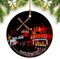 Frankreich Moulin Rouge Paris Weihnachtsschmuck für Baum, Keramik-Anhänger, doppelseitig, Ornament, Dekoration, Weihnachtsgeschenke, Porzellan, Reise-Souvenirs