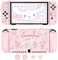 DLseego Schutzhülle für Nintendo Switch OLED Modell, Andockbare TPU Abdeckung mit 4 Daumengriffen, Shock-Absorption und Anti-Scratch Design Zubehör für Switch OLED2021 - Rosa