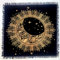 INDACORIFY Altar-Tischdecke mit Fransen Alter Tarot Hexerei Spread Tischdecke Meditations-Spirituelles heiliges Tuch 18 x 18 Zoll (Goldener Blumen-Mondstern)