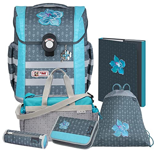 Flower - Blumen - McNeill Ergo MAC Schulranzen-Set 6tlg. mit Sporttasche Star - HEFTBOX A4 GRATIS DAZU