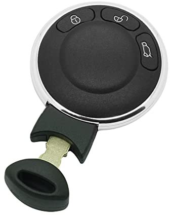 BROVACS Ersatz Schlüsselgehäuse + ungeschnittener Rohling Notfall Einsatz Schlüssel Kompatibel mit BMW Mini Cooper R56 R57 R58 R60 R61 3 Tasten Smart Keyless Entry Remote Key Case Fob PG940A