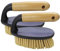 NCaan 2pk Bamboo Scrubbing Brush with Comfortable Natural Bamboo Handle and Stiff Durable Bristles — Household Cleaning Brush for Floors, Tiles, Carpets, Laundry, Upholstery, Car Cleaning (Bamboo, 2)