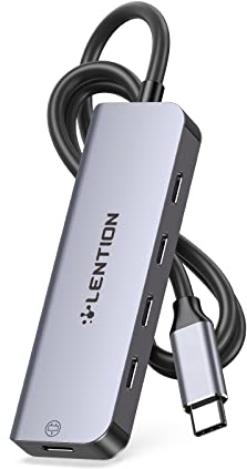 LENTION USB C Hub, 2FT Long Cable USB C Hub Multiport Adaptor, USB C to USB C Hub with 4 USB C Port & Type C Power Supply Port, USB C Adapter for 2016-2023 MacBook Pro/Mac Air/iMac, More