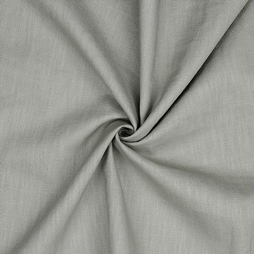 Leinen Stoff Meterware Uni 40 farben 100% Leinenstoff Naturstoff OEKO-TEX 140cm Breite (003 I Grau)