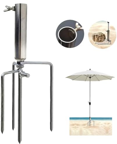 TUIBEIDAMAI Soporte para sombrilla de Playa, Metal, Mandril para sombrilla, sombrilla con Pinchos de 20 a 38 mm, Soporte para sombrilla extraíble, Soporte para sombrilla de Playa, para Pesca, jardín,