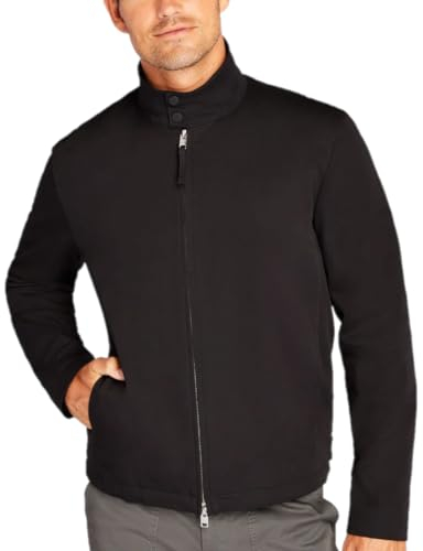 Club Monaco Men's Funnel Neck Jacket Coat, Black/Noir, XL
