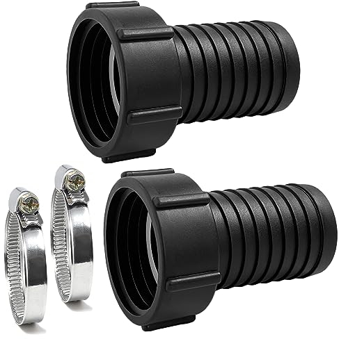 2 Stück IBC Adapter S60x6 auf Schlauchtülle, IBC Tank Adapter S60x6 (60mm) Innengewinde auf Tülle 2''(50mm) Gartenschlauch Adapter Tankschlauchadapter IBC Auslaufstutzen Auslaufhahn IBC Tank Zubehör