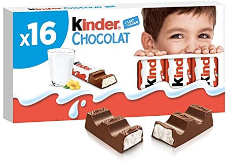 KINDER - Délicieuse tablette de chocolat au lait format 200g - Lot De 4