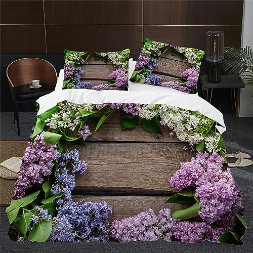 BettwäSche 135x200 Dunkelbraune Rosette Bettbezug Flauschig PlüSch mit ReißVerschluss Anlage BettwäSche-Sets 2 Teilig Set Weiche Atmungsaktiv Mikrofaser BettbezüGe und 2 Kissenbezug