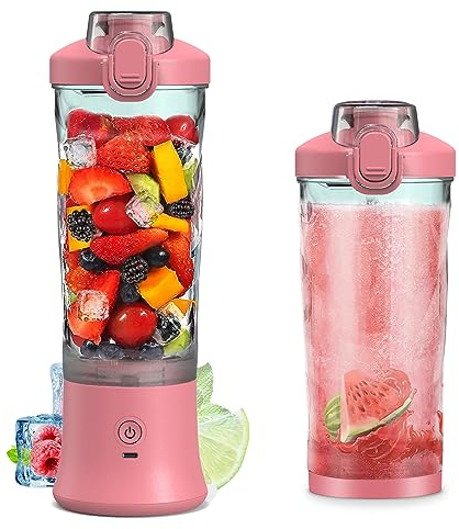 Irishom - Batidora portátil de 600 ml, exprimidor eléctrico, batidora de 2000 mAh, impermeable IP67, para batidos y batidos, recargable, para viajes, deportes, oficina, hogar, senderismo, capacidad,