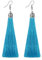 Cupimatch 6 Paare Set Damen Quaste Ohrring Böhmischer Stil Lang Tassel Ohrhänger Blau Frauen Ohr Schmuck 10,5cm