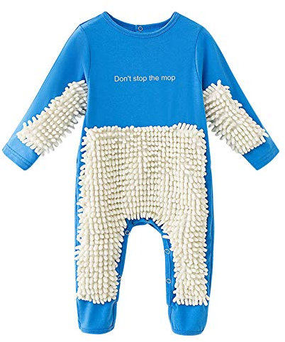 Baby Baby Infant Crawling Romper Onesie Girls Newborn Solid Boys Jumpsuit Mop Girls Romper&Jumpsuit Birthday Gift First Girl (Blue, 18-24 Months)