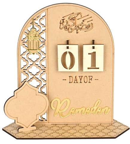 Ramadan Kalender,Ramadan Deko Aus Holz, Ramadankalender Kinder,Eid Mubarak Adventskalender, DIY Ramadan Dekoration 30 Tage Countdown,umrah mubarak deko für Zuhause (style 3)