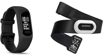 Garmin vívosmart 5 – Fitness-Tracker mit extragroßem OLED-Touchdisplay & HRM-Pro Plus – Premium Brustgurt zur Aufzeichnung