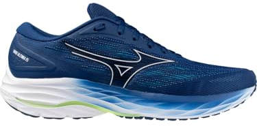 Mizuno Unisex Laufschuh Wave Ultima 15 Navy Peony-White-Swim Cap, Größe 45 EU, Weiß, Navy, für Erwachsene Männer, Läufer