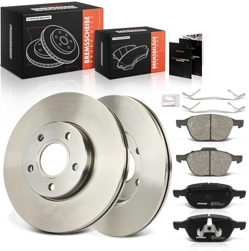 Frankberg Bremsensatz inkl. 2x Bremsscheiben + 4x Bremsbeläge Vorne | Kompatibel mit C-Max DM2 Focus DM2 Focus II Turnier DA DS FFS DA DP HCP Replace# AV611125BB
