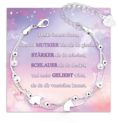 SUNSH Armband für Mädchen Geschenke,Geburtstag Geschenke für Frauen Mädchen,10.11.12.13.14.15.16.17.18.Geburtstag Geschenk,Schmetterling Liebesarmband für Tochter Nichte Schwester Freund Mädchen