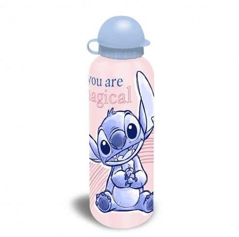 Disney Stitch Bouteille d'eau en aluminium pour enfants avec paille 500 ml pour l'école (You are magic Stitch)