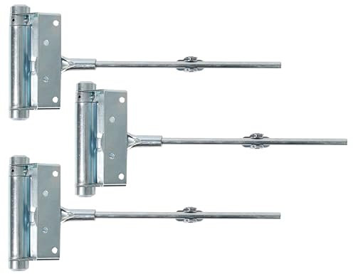 Alberts 852856 Tür- und Torschließer | selbstschließend | galvanisch blau verzinkt | Höhe 100 mm | Länge 242 mm | 3er Set