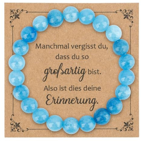 Hroanc Perlenarmband Beste Freundin Geschenke Armband Mutmacher Geschenk Geschenkideen Für Freundin Schwester Geburtstagsgeschenk Für Beste Freundin Freundschaftsarmband (Blau)