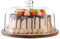 Eidoct Cake Stand, Cake Plate Server Platter with Dome, Acacia Wood and Shaterproof Acrylic Lid, Veggie Tray, Fruit Bowl, Donut Stand, Nachos Plate