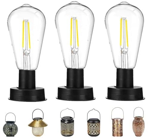 Solarlampen Für Außen | 3 StüCk Solar Glühbirne Solarleuchten Ersatzteile Für Gartenleuchten | 7cm Solarlaterne,Lampions Außen Wetterfest,solar Hängelampe Outdoor,Solar Camping Lampe (7cm-3stk)