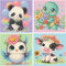 4er Set 5D Diamond Painting Kinder Tiere-Set Full Diamant Painting Bilder Tiere,DIY Mosaikherstellung Basteln Mädchen Junge 6 7 8 9 10 11 12 Jahre,Geschenk Kinder Ab 6 Jahre 15x15cm