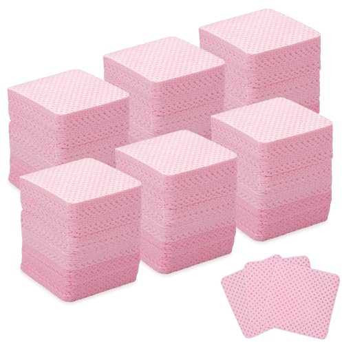 1200 Pcs Lint Free Wipes for Nails, Nail Polish Remover Pads, Soft Nail Varnish Remover Pads, UV Gel Absorbent Remover Nail Wipes Meltblown, Nail Art Tool Cleaning for Nails (Pink)