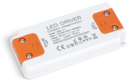 SUCIKORIO Transformador 220V a 24V 24W 1A, Fuente Alimentacion Constante Ultrafino LED Driver Controlador AC 220V a DC 24V Fuente de Alimentación LED de Bajo Voltaje para Tira LEDs, Lámparas