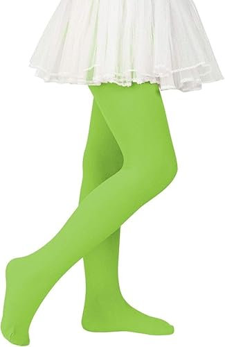 Zando Ballettstrumpfhose Kinder Mädchen Elastisch Strumpfhose Baby Tanzstrumpfhose Anti-Rutsch Atmungsaktiv Socken Kinder Christmas Socks Halloween Socken Grün Fluoreszierend 1-3 Jahre (Tag Size S)
