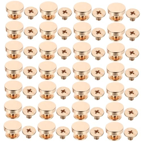 DIYEAH 24pcs Professional Diy Screw Kit Flat Head Rivet Studs Leather Fasteners Rivet Press Bag Making