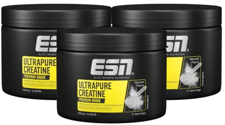 ESN Ultrapure Creatine Monohydrate, 3 x 250 g, 213 Portionen | Creatin Pulver, mikrofein & optimal löslich, vegan - made in Germany (Design kann variieren)