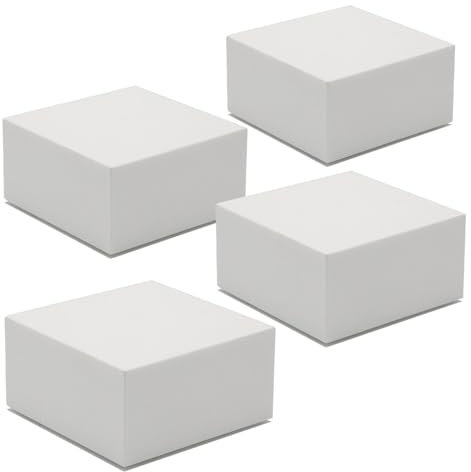 younikat 4er Set Acryl Podeste I weiß I Höhe 5 cm I Moderne Deko I az173