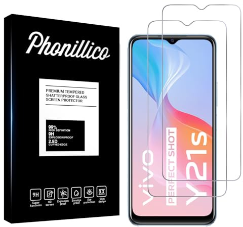 PHONILLICO Verre Trempé pour Vivo Y21s [Pack de 2] Film Protection Ecran Resistant Vitre Protecteur Anti Rayure