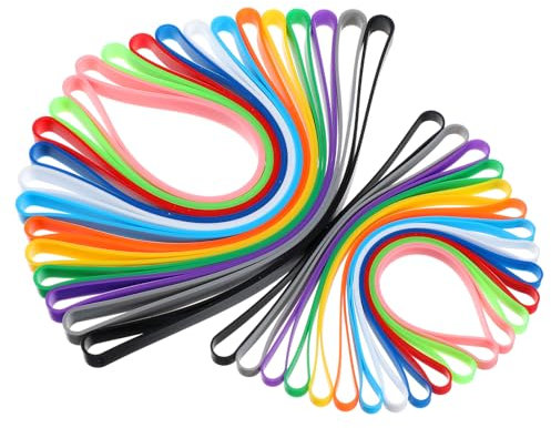24 Pcs Silicone Rubber Bands, Colorful Elastic Rubber Band, Silicone Bands for Books, Book Strap for Planner, Crab Traps, Art, Wrapping, Exercise, Bag Wraps (2 Sizes,12 Colors)